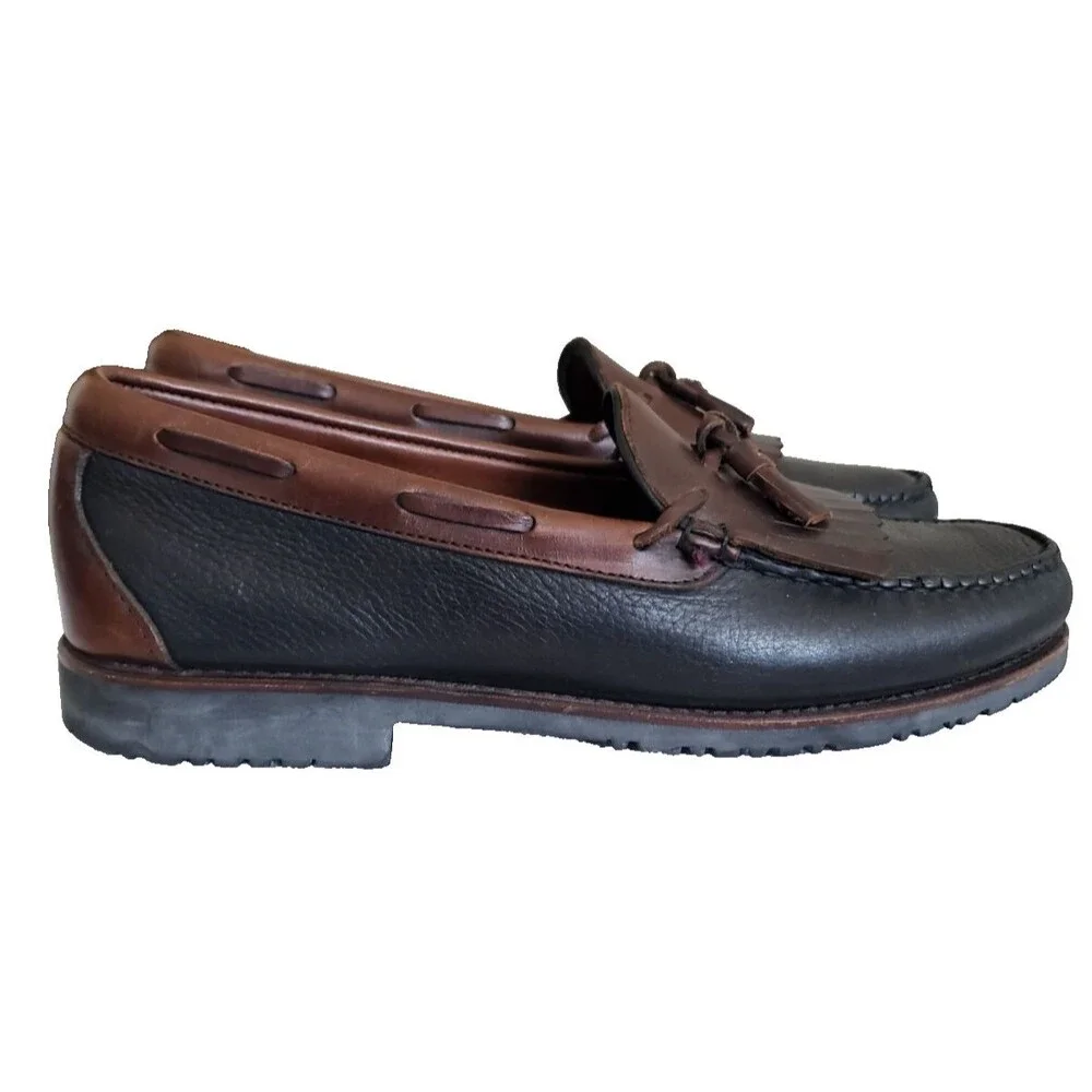 Allen Edmonds Loafers Men’s Size 11 D Nashua Tassel Brown Black Pebble Leather